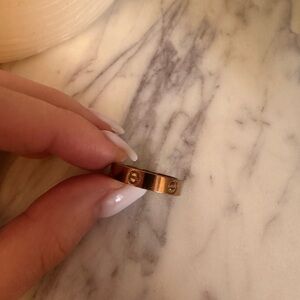 Rose Gold Tone Designer-Inspired Screw Ring Size 6